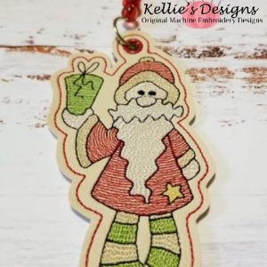 Santa With Present Ornament