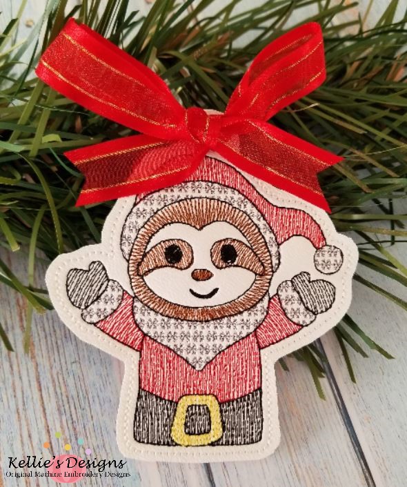Santa Sloth Ornament