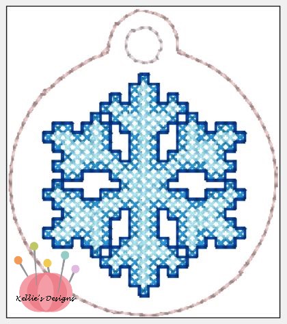 Cross Stitch Snowflake Charm